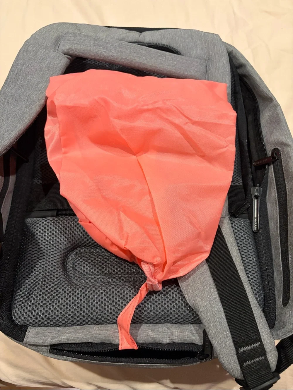 Bobby Original Grey/Coral Anti Theft Travel Backpack